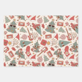 レトログルーヴィホリデーロックンピースツ転がリース ラッピングペーパーシート (正面)