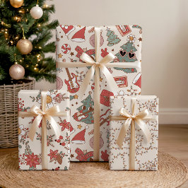 レトログルーヴィホリデーロックンピースツ転がリース ラッピングペーパーシート