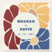 レトログルーヴィボーホシックフローラ ガラスコースター (正面)