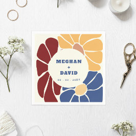 レトログルーヴィボーホシックフローラ スタンダードカクテルナプキン