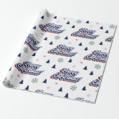 レトログルーヴィメリークリスマスタイポグラフィ70年代 ラッピングペーパー (アンロールド)