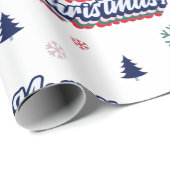 レトログルーヴィメリークリスマスタイポグラフィ70年代 ラッピングペーパー (ロールコーナー)