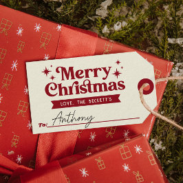 レトログルーヴィメリークリスマスホリデー ギフトタグ