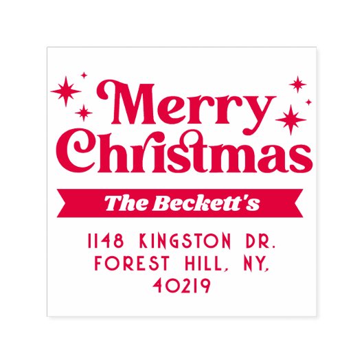 レトログルーヴィメリークリスマスホリデー セルフインキングスタンプ (デザイン)