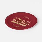 レトログルーヴィメリークリスマスホリデー ペーパープレート (アングル)