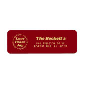 レトログルーヴィメリークリスマスホリデー ラベル (正面)