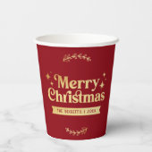 レトログルーヴィメリークリスマスホリデー 紙コップ (裏面)