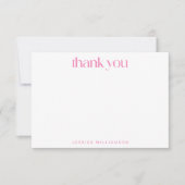 レトログルーヴィライムピンクブラウンカスタムブライダルシャワー サンキューカード (正面)