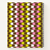 レトログルーヴィライムピンクブラウン抽象芸術アートカスタム ノートブック (裏面)