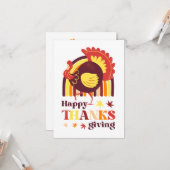 レトログルーヴィレインボートルコ秋感謝祭 カード (正面/裏面インサイチュ)