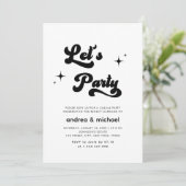 レトログルーヴィレッツーパーティーカジュアル後結婚式パーティー 招待状 (スタンド正面)