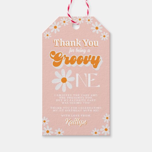 レトログルーヴィワンガールズ1st誕生日 ギフトタグ (正面)