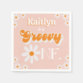 レトログルーヴィワンガールズ1st誕生日 スタンダードカクテルナプキン (正面)