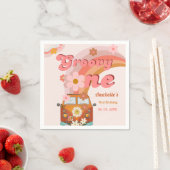 レトログルーヴィワンデイジーフラワーバースデーパーティー スタンダードカクテルナプキン (インサイチュ)