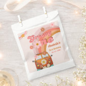 レトログルーヴィワンデイジーフラワーバースデーパーティー フェイバーバッグ (クリップ留めされた状態)