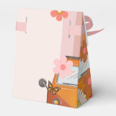 レトログルーヴィワンデイジーフラワーバースデーパーティー フェイバーボックス (裏面サイド)