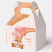 レトログルーヴィワンデイジーフラワーバースデーパーティー フェイバーボックス (正面)