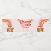 レトログルーヴィワンデイジーフラワーバースデーパーティー ペットボトルラベル (シングルラベル)