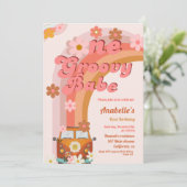 レトログルーヴィワンデイジーフラワーバースデーパーティー 招待状 (スタンド正面)