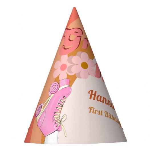 レトログルーヴィワンデイジー第1誕生日部 パーティーハット (正面)