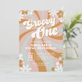 レトログルーヴィワンファースト誕生日 招待状 (スタンド正面)