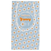 レトログルーヴィワンボーイズ1歳の誕生日 スモールペーパーバッグ (正面)