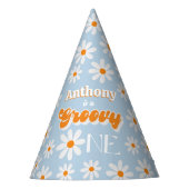 レトログルーヴィワンボーイズ1歳の誕生日 パーティーハット (正面)