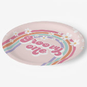 レトログルーヴィワンレインボーピンク ペーパープレート (アングル)