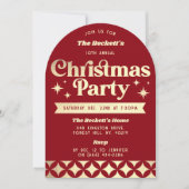 レトログルーヴィークリスマスホリデーパーティー 招待状 (正面)
