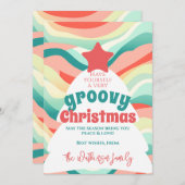レトログルーヴィークリスマスレインボーウェーブ シーズンカード (正面/裏面)
