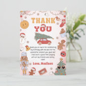 レトログルーヴィークリスマス誕生日サンキューカード サンキューカード (スタンド正面)