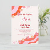 レトログルーヴィーバレンタインスウィートファースト誕生日 招待状 (スタンド正面)