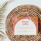 レトログルーヴィーピンクアーチオムツラッフル | Boho エンクロージャーカード