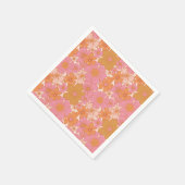 レトログルーヴィーピンクボホベビーイン開花 スタンダードカクテルナプキン (角)