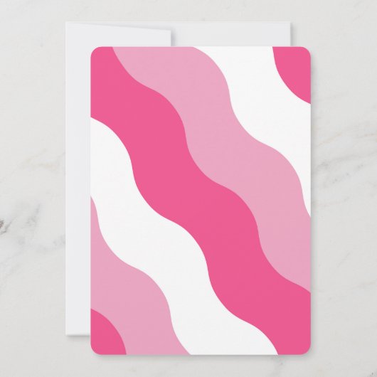 レトログルーヴィーベビーガールシャワー招待状 招待状 (裏面)