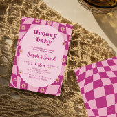 レトログルーヴィーベビーガール |フローラ70sベビーシャワー 招待状