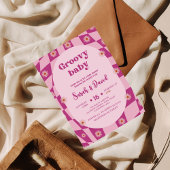 レトログルーヴィーベビーガール |フローラ70sベビーシャワー 招待状