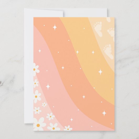 レトログルーヴィーベビーシャワー招待状 招待状 (裏面)