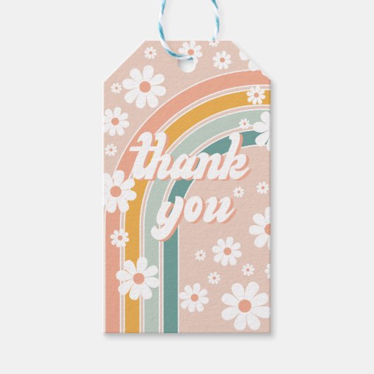 レトログルーヴィーワンボホファースト誕生日 ギフトタグ (正面)