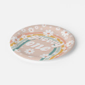 レトログルーヴィーワンボホファースト誕生日 ペーパープレート (アングル)