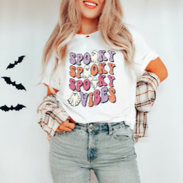 レトログルーヴィー不気味ハロウィーンビベスTシャツ Tシャツ