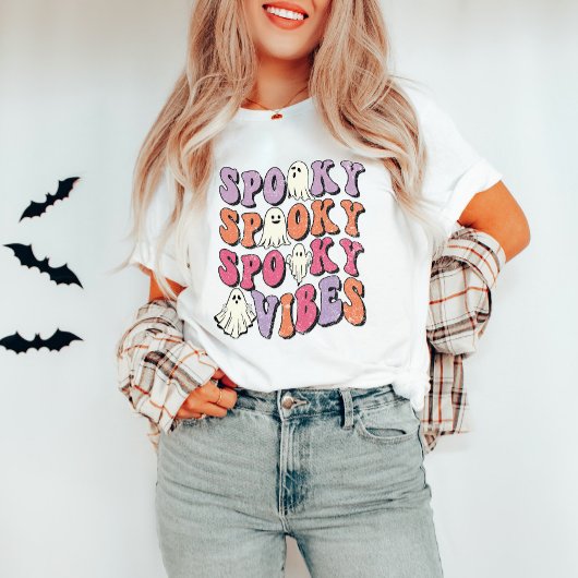 レトログルーヴィー不気味ハロウィーンビベスTシャツ Tシャツ