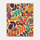 レトログルーヴィー秋秋ベリー離れズパターン フリースブランケット (正面)