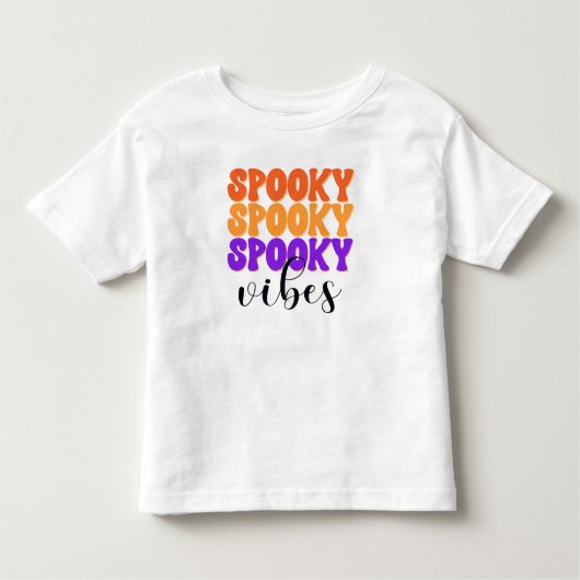 レトログルーヴィ不気味ビベスヴィンテージハロウィーン トドラーTシャツ (正面)