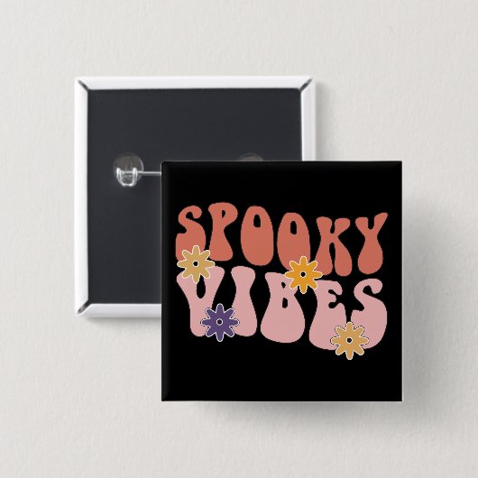 レトログルーヴィ不気味ビーブハロウィーン 缶バッジ (正面&裏面)