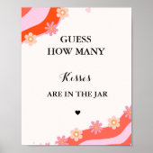 レトログルーヴィ何個のキスブライダルシャワーゲーム ポスター (正面)