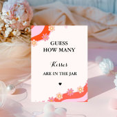 レトログルーヴィ何個のキスブライダルシャワーゲーム 台座サイン