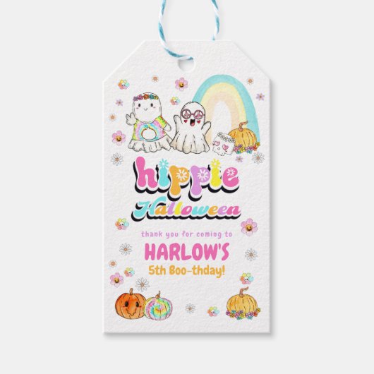 レトログルーヴィ幽霊ヒッパイハロウィーン誕生日 ギフトタグ (正面)