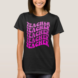 レトログルーヴィ感動的カラフル先生戻る Tシャツ