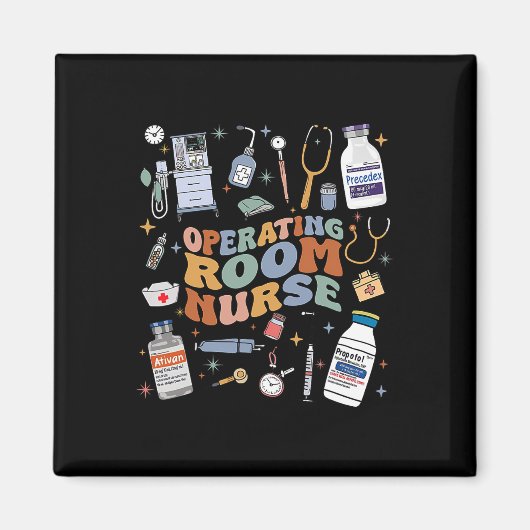 レトログルーヴィ手術室ナース又は看護学校 マグネット (正面)